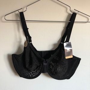 NWT Black Unlined Wacoal Bra 36DD